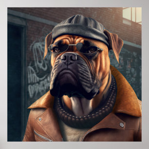 Poster Hipster Bullmastiff