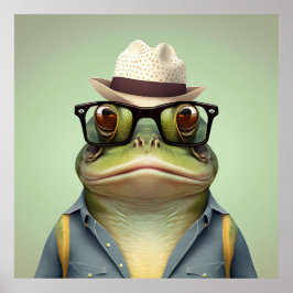 Poster Hipster de Bullfrog Americano