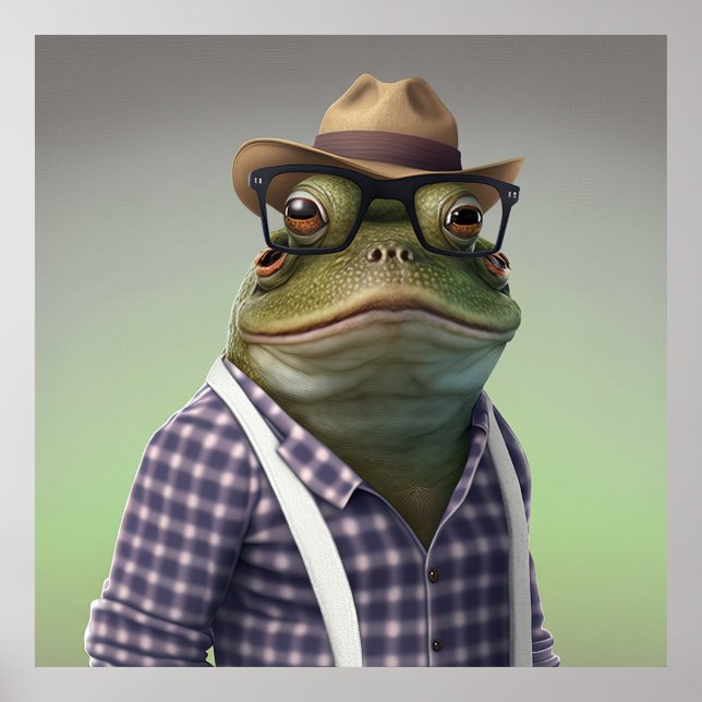 Poster Hipster de Bullfrog Americano (Frente)