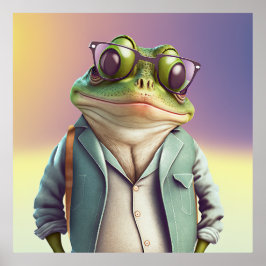 Poster Hipster de Bullfrog Americano