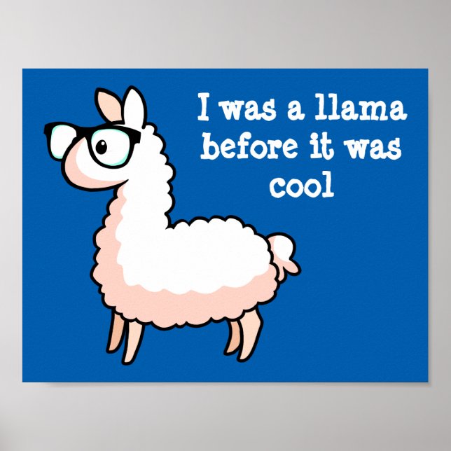 Poster Hipster Llama (Frente)