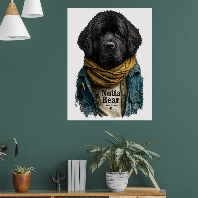 Poster Hipster Urbano Newf – Estilo Notta Bear (Sala de Estar 1)