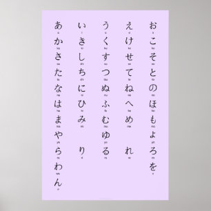 Poster Hiragana Com Romaji Aprenda Caracteres Japoneses