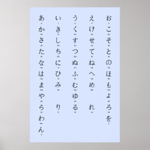 Poster Hiragana With Romaji Learn Japanese Characters
