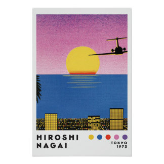Póster Hiroshi Nagai Inspired City Pop Travel Poster