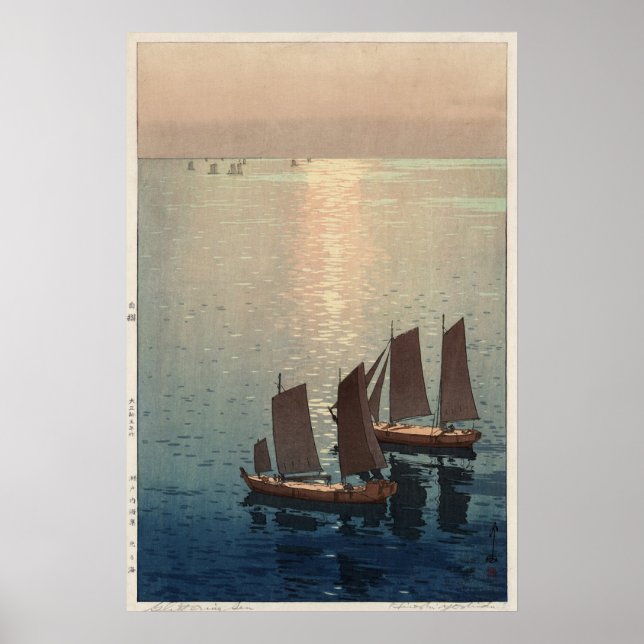 Poster Hiroshi Yoshida Hikaru umi (Frente)