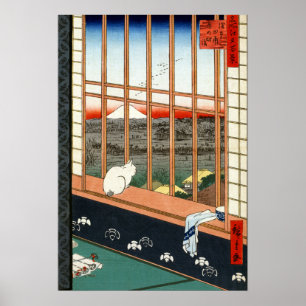 Póster Hiroshige Asakusa Ricefields e Torinomachi