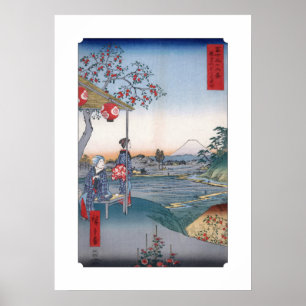 Póster Hiroshige Utagawa Mt Fuji através das ondas