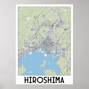Poster Hiroshima, mapa do Japão