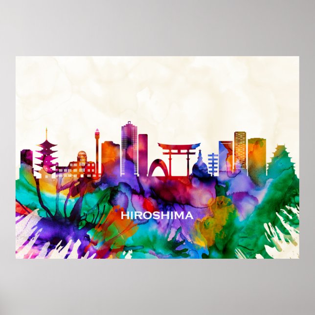 Poster Hiroshima Skyline (Frente)