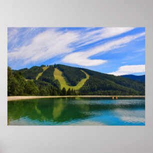 Poster Hirschenkogel no verão - reflexões da água