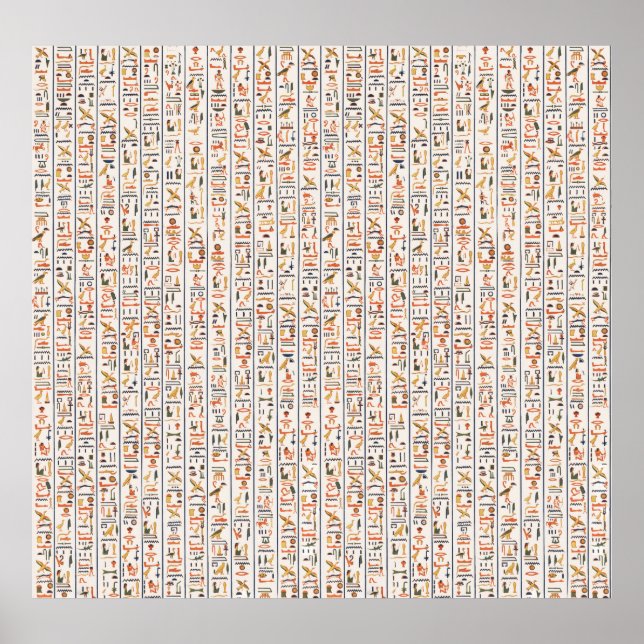 Poster histo de fundo do padrão de hieróglifos antigos do (Frente)