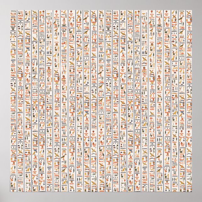 Poster histo de fundo do padrão de hieróglifos antigos do (Frente)