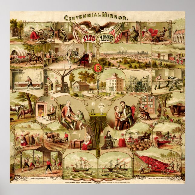 Poster História centenária dos EUA 1776-1876 (Frente)
