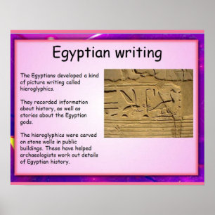 Póster História, Egipto antigo, escrita egípcia
