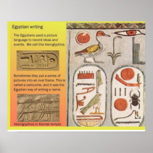 Póster História, Egito antigo, pictogramas egípcios