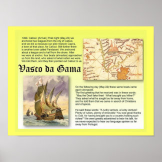 Poster História, Exploradores, Vasco da Gama