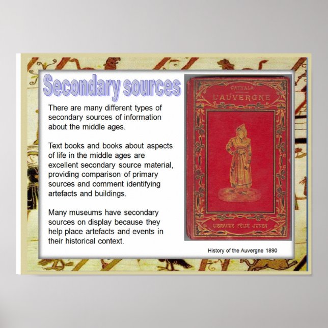 Póster História, medieval, fontes secundárias (Frente)
