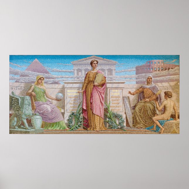Póster História, mosaico de Frederick Dielman (Frente)