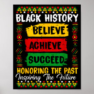Poster História Negra Acredite Alcançar Honrando Passado 