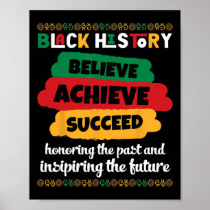 Poster História Negra Acredite Alcance Sucesso E Honrando