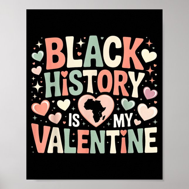 Poster História Negra É Meu Mês de Valentim Dia dos Namor (Frente)
