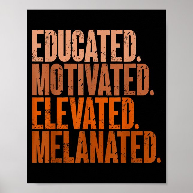 Poster História Negra Melanizada Elevada Motivada Educada (Frente)