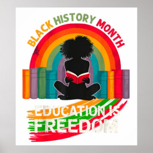 Poster História Negra Mês Educação é Liberdade