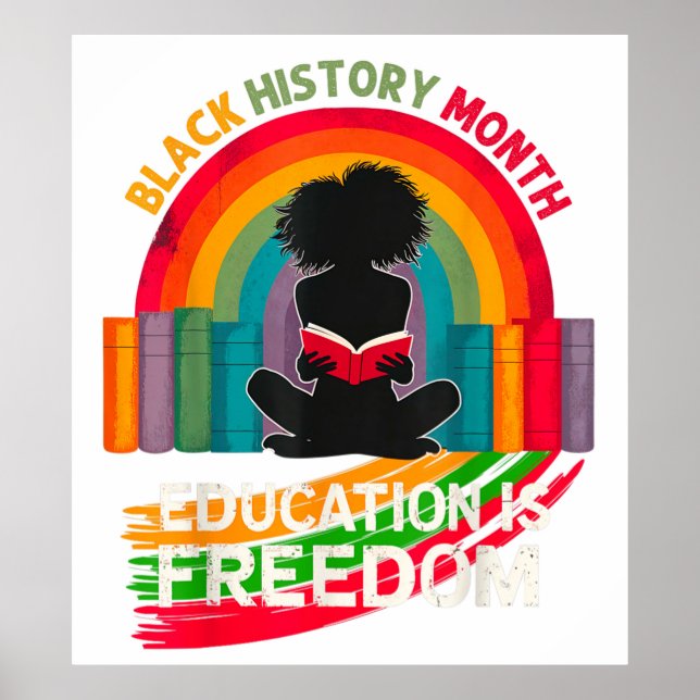 Poster História Negra Mês Educação é Liberdade (Frente)
