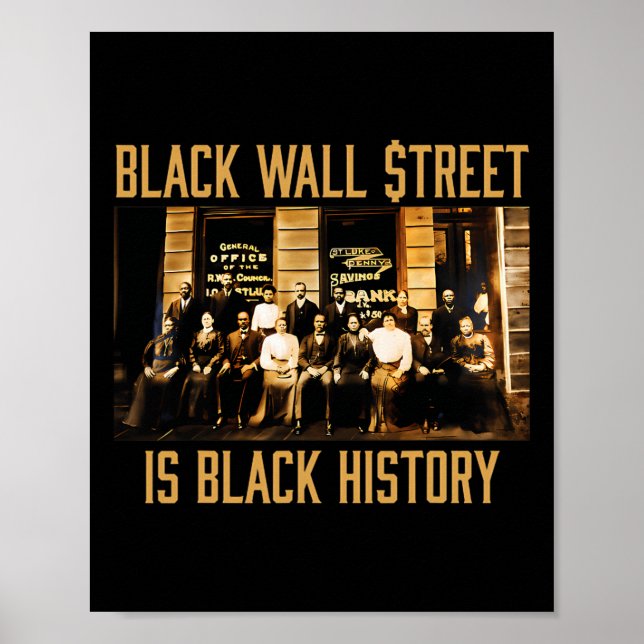 Poster História Negra Mês Funny Wall Street Afro Amer (Frente)