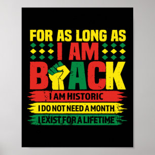 Poster História Negra Mês Por Enquanto Eu Estiver Negra