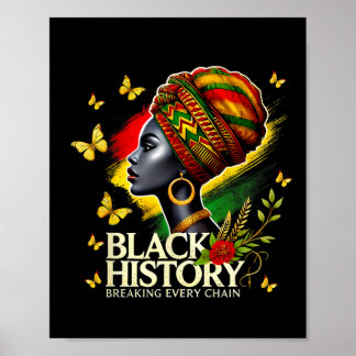 Poster História Negra Mulheres Mês História Negra Quebran