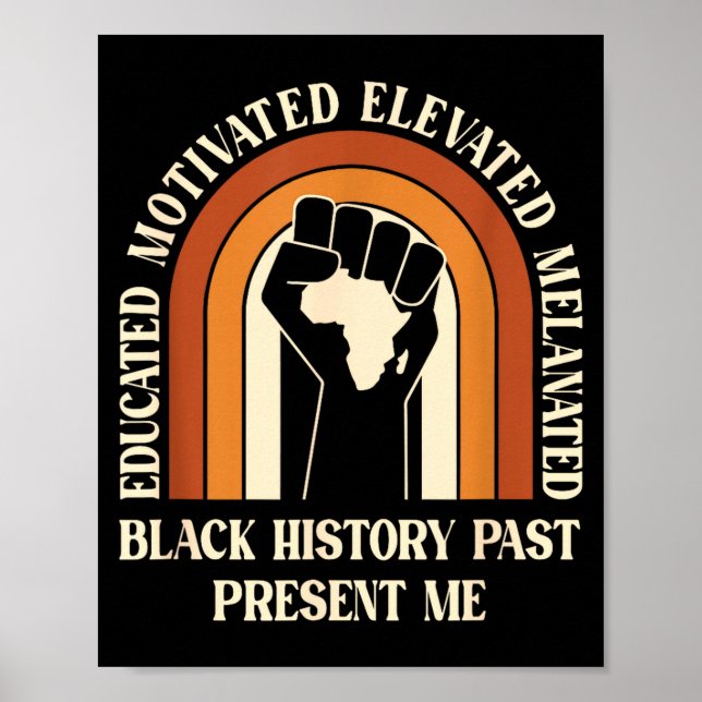 Poster História Negra Passado Presente Orgulho Melanizado (Frente)