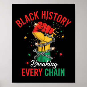 Poster História Negra Rompendo Todas as Cadeias Afro-Amer