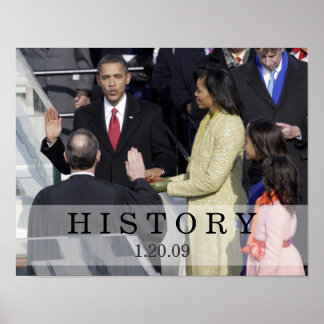 Poster HISTÓRIA: O Presidente Obama Sugurrando Na Cerimôn