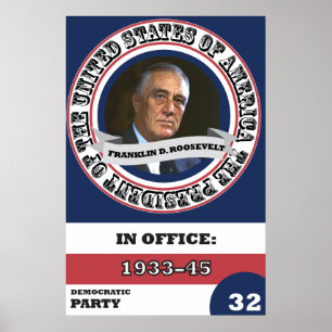 Poster História presidencial de Franklin D. Roosevelt