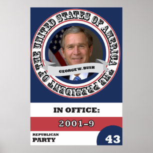 Póster História presidencial de George W. Bush retro