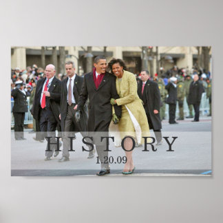 Poster HISTÓRIA: Presidente e Sra. Obama na Inauguração