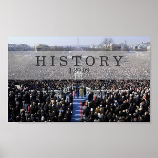 Póster HISTÓRIA: Presidente Obama jurando na cerimônia