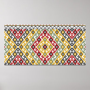 Poster Historial geométrico em ruas da Índia e da Turquia