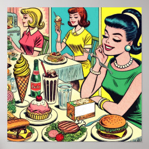 Poster Histórias em quadrinhos de Almoços