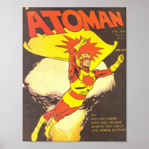 Poster Histórias em quadrinhos de atoman vintage