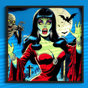 Poster Histórias em quadrinhos de mulheres de vampiro ret