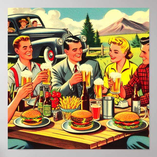 Poster Histórias em quadrinhos de Retro Picnic (Frente)