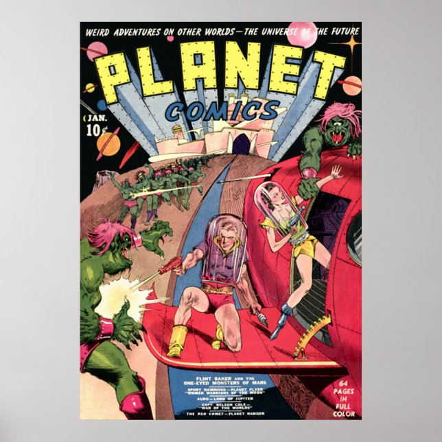 Póster Histórias em quadrinhos planetárias (Frente)