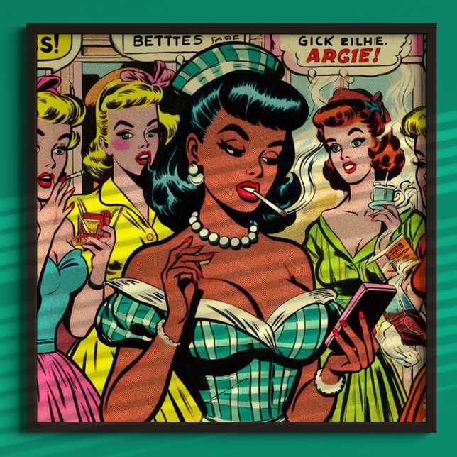 Poster Histórias em quadrinhos Retro Girls (Criador carregado)