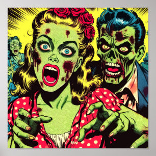 Poster Histórias em quadrinhos Retroativas do Casal Zombi