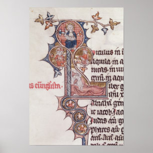 Poster Historiated rubrica "L" que descreve a árvore de