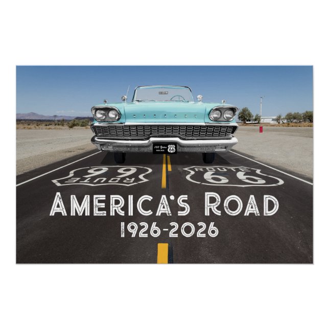 Póster Historic Route 66 Centennial (Frente)