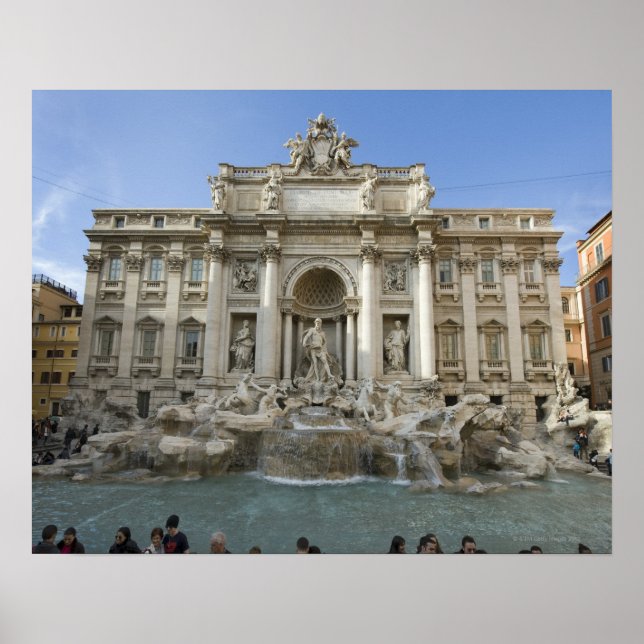 Póster Historic Trevi Fountain em Roma, Itália (Frente)